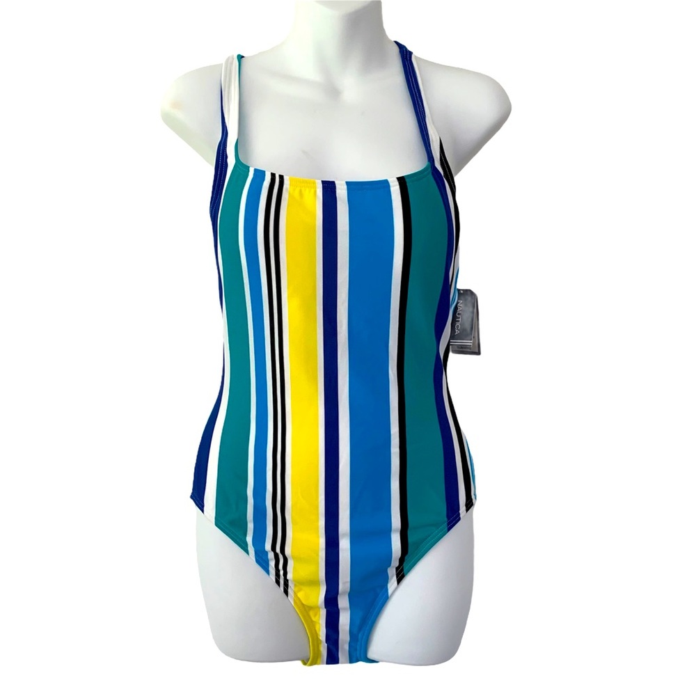 NWT WOMEN’S NAUTICA SWIMSUIT SWIMWEAR STRIPES